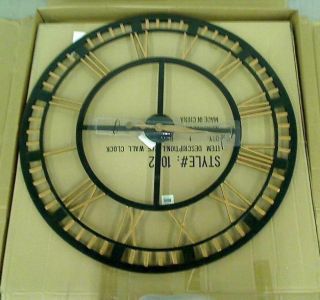 Large Wall Clock Large Iron Wall Clock with Roman Numerals $214 99