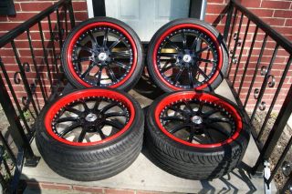 Cts V STS V asanti 20" AF 134 Black Red Wheels Tires