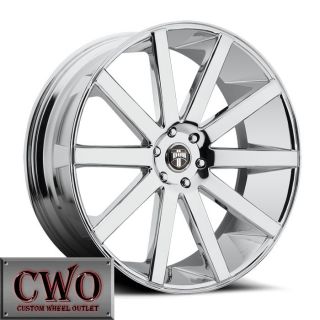 24 24X10 Chrome Dub Shot Calla Wheels Rims 6x139 7 30mm Offset