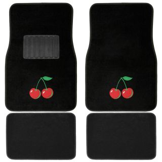 15 PC Car Seat Cover Floor Mat Combo Cherry Red Steering Wheel "Brand Name Set"