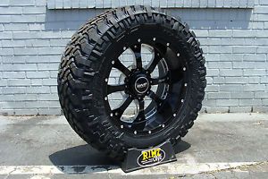 20" BMF Wheels Novakane Death Metal Black 37x12 50R20 Nitto Trail 37" Tires 20x9