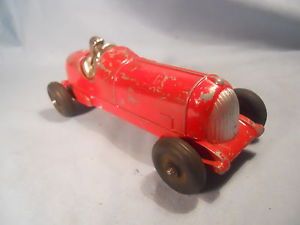Vintage Diecast Metal Hubley Toy Race Car Rubber Tires Driver 7" Long