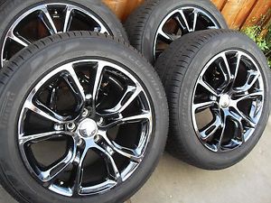 4 New 2014 Jeep Grand Cherokee SRT Vapor Wheels Tires Black Chrome SRT8