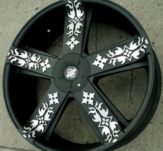 KMC Ink'D 669 24" Black Rims Wheels Chevrolet Equinox 10 Up 24 x 9 0 5H 38