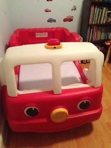 Kids Baby Toddler Mattress Fire Engine Truck Bed Step 2 Disney Cars Super Cute