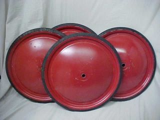 Set of 4 Vintage Official Soap Box Derby Race Car Tires Wheels Very Good Conditi