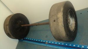 Vintage Pedal Car Dragster Rear Wheel Axle 3" x 9" Tires