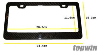 2 Pcs x 100 3K Real Carbon Fiber Universal Fit License Plate Frame