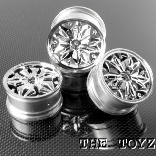 Tamiya Associated HPI Traxxas 1 10 1 16 RC Car Dub Style Wheel Toyz 756 Chrome