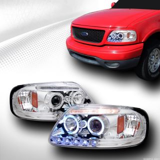 Chrome LED Halo Projector Head Lights Lamp Signal 1997 2003 Ford F150 Expedition