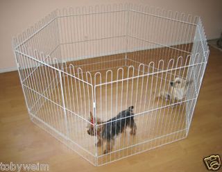 White 30" Xpen Exercise Play Pen Dog Training Yard Welp Litter Crate Dogs Puppy