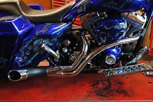 Sinister Up Yours Black Chrome Exhaust Harley Touring FLH Flt 2 1 2 Into 1
