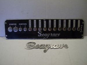 Vintage Seagrave Nameplate Dash Control Panel Cover