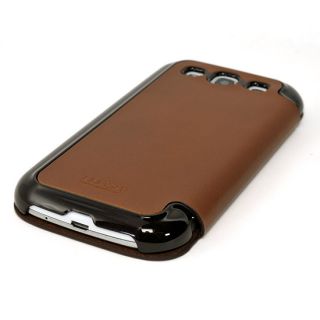 Genuine Real Leather Handmade Flip Cover Case for Samsung Galaxy S3 s III Brown