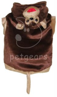 Pet Dog Cat Monkey Halloween Costume Brown Small Apparel Size 10 12 14 18