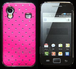 Rhinestone Bling Stars Chrome Plated Case Cover for Samsung Galaxy Ace S5830