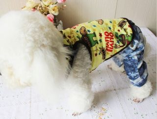 Cute Dinosau Dog Cat Summer Vest Clothing 100 Cotton Small Pet T Shirts Apperal