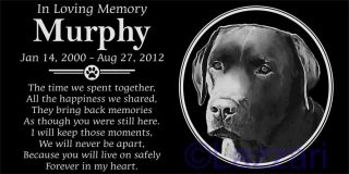 Personalized Chocolate Labrador Retriever Dog Lab Pet Memorial 12x6 Grave Marker