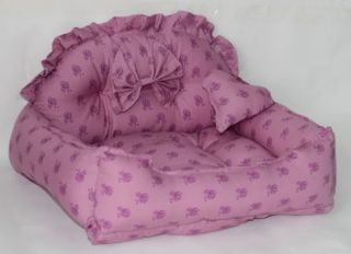 Purple Pet Dog Cat Bed Cotton Handmade Confortable US Stock