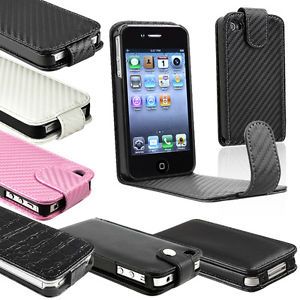 Purple Black Pink White Flip Leather Case Color Cover Pouch for iPhone 4 4S 4GS