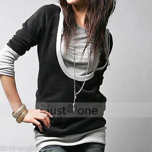 New Style Women's Lady Girl Casual Trendy Hooded T Shirt Long Sleeve Hoodie Tops