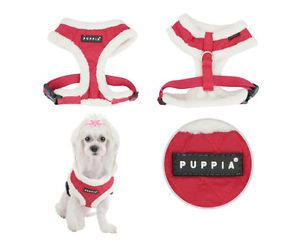Puppia Deluxe Red Diamond Dog Harness Great for Christmas with Fur