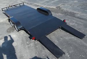 Steel Floor 18' Car Hauler Trailer with Slide Out Ramps