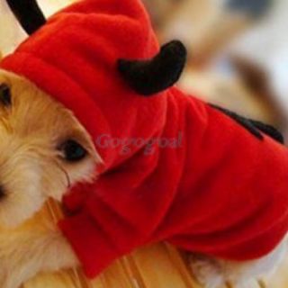 Pet Dog Cat Cute Devil Clothes Puppy Hoodie Fancy Dress Costumes Apparel Coat
