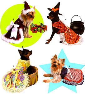 OOP Pet Dog Apron Dress Santa Witch Hats Costume Sewing Pattern Simplicity 3521