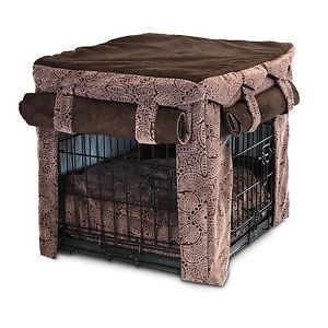 Cabana Pet Cover Luxury Fabrics w Pillow Bed for Dog Cat Crates in 4 Cage Sizes