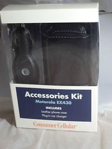 Consumer Cellular Accessories Kit for Motorola EX430 Leather Phone Case Portable