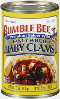 1 Bumble Bee Premium Select Wild Fancy Whole Baby Clams 10 oz Can