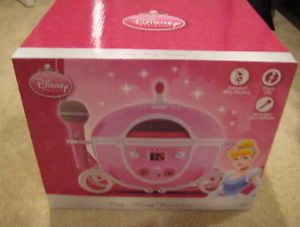 Disney Princess Pink Cinderella Carriage Sing Along Boombox CD Player New