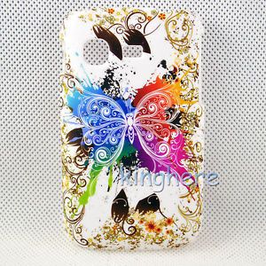 Butterfly Hard Snap on Skin Back Cover Case for Samsung Galaxy Pocket S5300