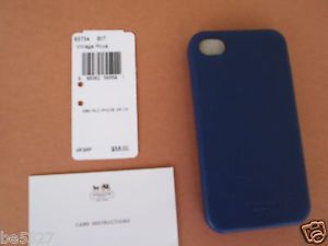 Coach Bleeker Leather Molded iPhone 4 4S Royal Blue Cell Phone Case Cover New