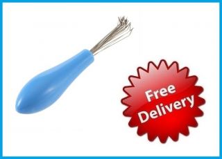 Blue Comb Brush Cleaner Hairbrush Cleaning Tool Plastic Handle Hair Removal