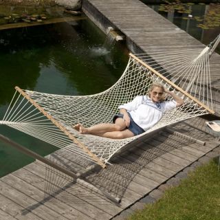 Extra Wide 59" Swing Outdoor Cotton Rope Double Hammock Bed 450lb Capacity New