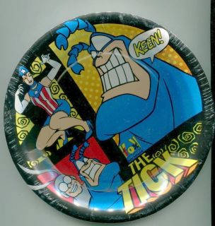 The Tick 8 SEALED Plates Comic Cartoon RARE RARE RARE 1990's Fox Kids Network