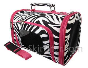 S M Dog Carrier Bag Cat Zebra Pink Pet Travel Puppy Yorkie Shih Tzu Carry on New