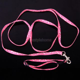 Nylon Bone Paws Print Small Small Dog Pet Leash Lead Harness Pink Supplies