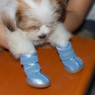 Cozy Pet Dog Puppy Boots Shoes Clothes Apparel Blue 3