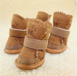 Warm Cozy Pet Dog Boots Puppy Shoes 2 Colors for Winter for Small Dog Size 1 5