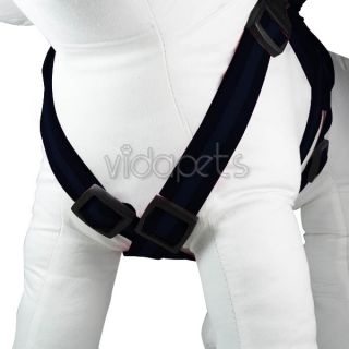 12 17" Black Mesh Backpack Dog Harness Comfort Wrap Pet Collar XS Small