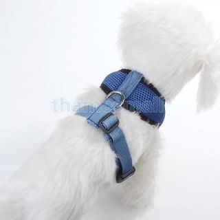 Dog Pet Soft Mesh Safety Harness Vest Clothes XL Blue