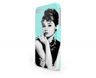 Audrey Hepburn on Teal Hard Cover Case for iPhone Android 65 Other Phones