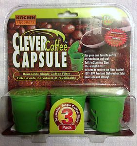 Reusable K Cups for Coffee or Tea 3 Pack Clever Capsules