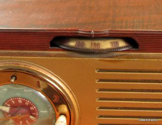 Vtg GE 521F Alarm Clock Radio Art Deco Painted Case General Electric Works Hums