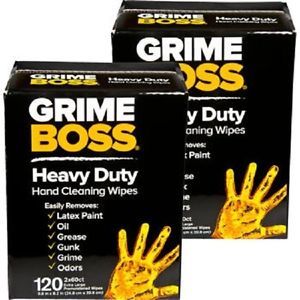 Grime Boss Heavy Duty Hand Cleaning Wipes 240 Wipes 2 Pack 120 Each