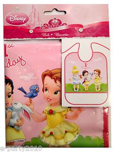 Cute Baby Disney Princess 1st Birthday Bib Party Supplies Snow White Belle
