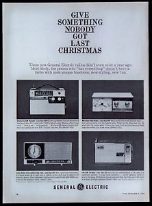 Vintage 1963 GE General Electric Portable Radio Clock Radios Magazine Ad